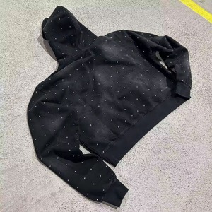 100% coton hommes Vintage en détresse à capuche broderie personnalisée de haute qualité avec conception de fermeture éclair - Product Image 1