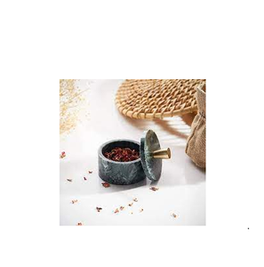 Bol à sel en marbre avec rangement de poivre de sel de forme ronde bol en marbre pour ustensiles de cuisine et couleur de marbre personnalisée - Product Image 3