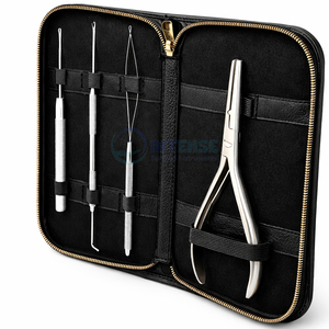 Professional Salon Hair Extension Tool Set Micro Ring Beading Kit with Loop <b>Needle</b> <b>Threader</b> Pulling Hook and Extension Pliers - Product Image 6