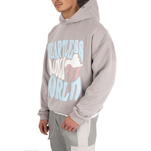 Oem Hoodie Manufacturers Custom High Quality Basics Heavyweight Full Zip up Thermal Puff Print Sudaderas Acid Wash Men Hoodie - Product Image 3