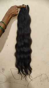 100% Machine Double Trame Indian Remy Raw Hair Extension. Cheveux de trame de qualité supérieure de vague d'eau sans emmêlement de perte - Product Image 5