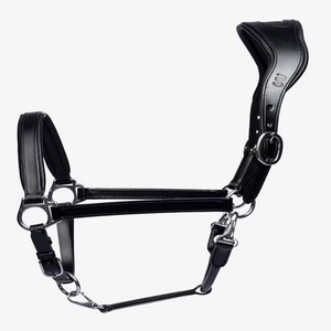 Double Stitching and Padding Heavy Duty Anatomically Design Genuine Leather Horse <b>Halter</b> in Full Cob Over Sizes - Product Image 1