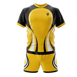 Diseña tu propio logotipo Uniforme de rugby de media manga Venta caliente Uniforme de rugby cómodo para hombres - Product Image 1