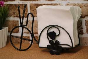 Boîte à mouchoirs et porte-serviettes de style Rickshaw, porte-accessoires décoratif en métal artisanal pour la maison, le bureau et la décoration de café - Product Image 4