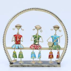 ตุ๊กตานักดนตรีเหล็กหลากสี3ชิ้นรูปปั้นตกแต่งบ้าน - Product Image 2