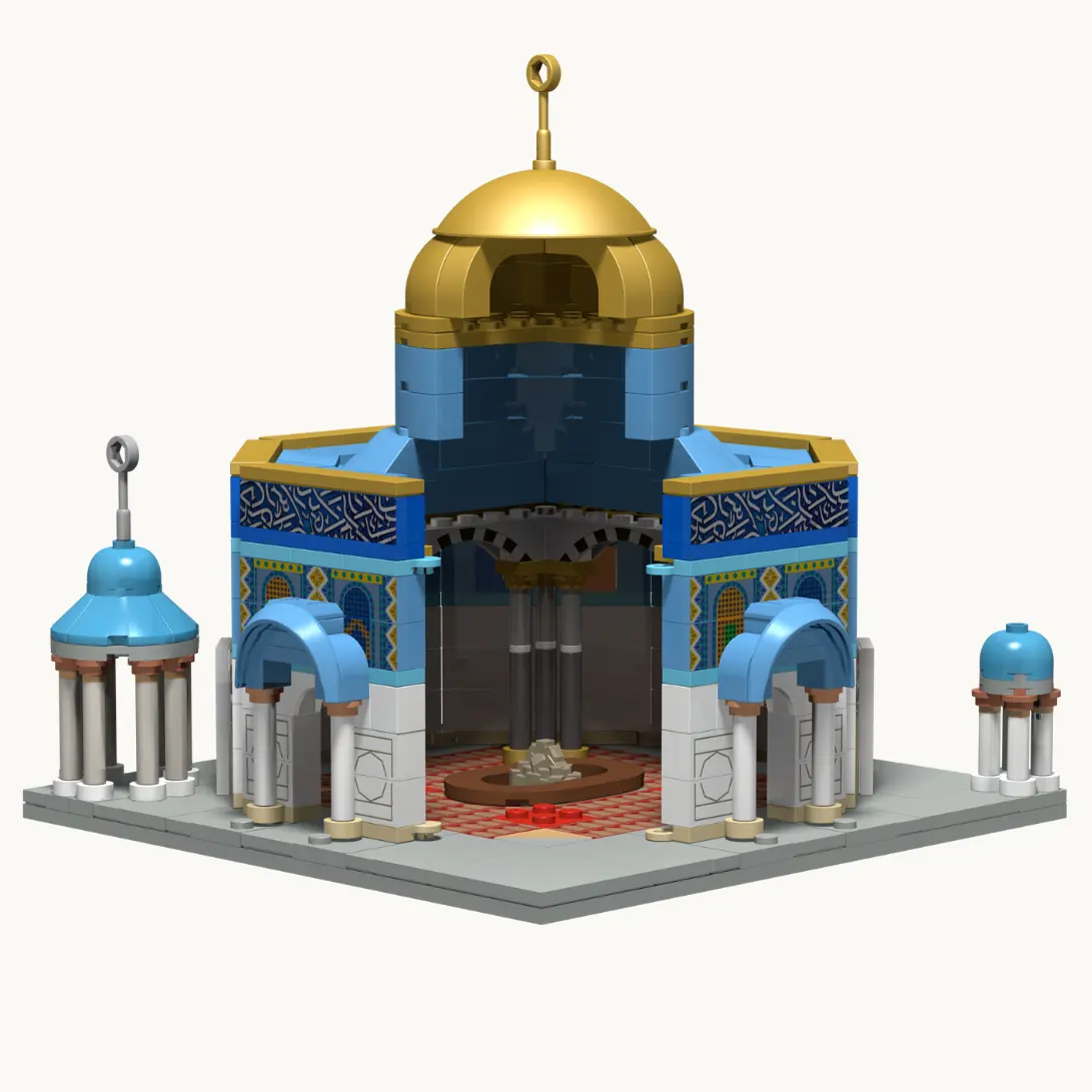 Jouets islamiques en plastique interactifs sûrs 587 pièces riches en couleurs TAKVA enfants dôme du rocher Al Aqsa mosquée jouets éducatifs en vrac