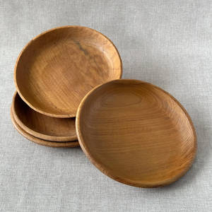 wood handcrafted salad bowl set vintage wooden salad bowl, plates, <b>utensils</b>, natural wood serving set - Product Image 3