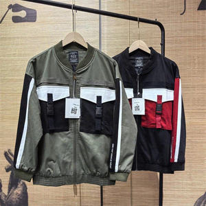 Veste en toile de coton pour homme, printemps automne, multi-poches. Veste ample rétro Tenue de baseball - Product Image 4