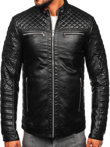 Vestes en cuir de vache pour l'hiver, mode streetwear, devant uni, teinture unie, fermeture éclair, matière en toile solide, service OEM disponible - Product Image 6