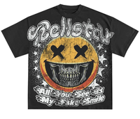 Yüksek kalite 100% pamuk ağır boy Tshirt özel 3D köpük puf baskı logosu T-shirt erkekler için Streetwear Tee erkekler T gömlek
