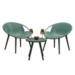 Ensemble de salle à manger d'extérieur moderne de 5 pièces avec table ronde et 4 chaises, cadre en aluminium enduit de poudre pour patio, jardin ou balcon - Product Image 6