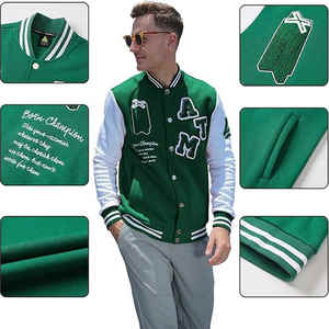 Vente en gros de veste Letterman pour hommes, fabricants de vêtements personnalisés, veste universitaire de baseball et collégial avec logo personnalisé - Product Image 3