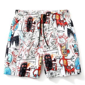 Nouveau Graffiti 3D pantalons de plage pour hommes décontracté lâche maille Shorts impression numérique 100% coton taille moyenne Hip Hop Style solide toile - Product Image 2