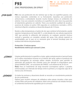 Zinco professionale zincato a freddo 98% F93 400 ml. (Faren 973003) - Product Image 2
