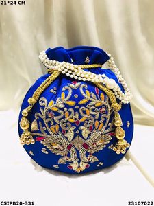 Handmade Designer Ethnic Silk <b>Potli</b> Batua <b>Bag</b> - Product Image 3