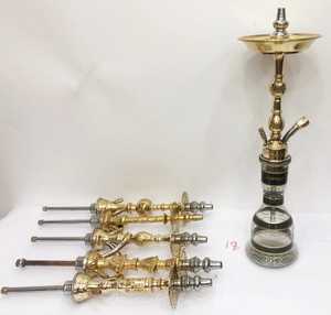 Ensemble de narguilé de luxe Farida de 70 cm, or oxydé moyen, avec tuyau droit, en bois, verre et laiton, style égyptien, en gros - Product Image 4