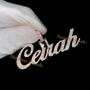 Pendentif en diamant Moissanite personnalisé unisexe 2.73 TCW glacé argent 925 plaqué or rose à la mode attrayant pendentifs fins breloques - Product Image 1