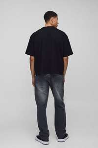 Camiseta negra de gran tamaño con estampado de hojaldre cuadrado de alta calidad hecha a medida para hombre, Camiseta estampada con diseño personalizado, Camiseta con estampado de logotipo - Product Image 4