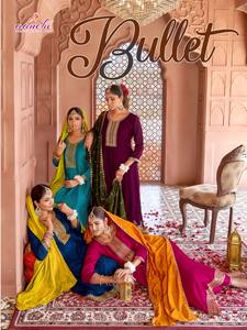 ชุดผ้าไหม vichitra แบบดั้งเดิม3ชิ้นสำหรับงานแต่งงานการออกแบบแฟชั่นล่วงหน้าโดยซัพพลายเออร์อินเดีย - Product Image 5