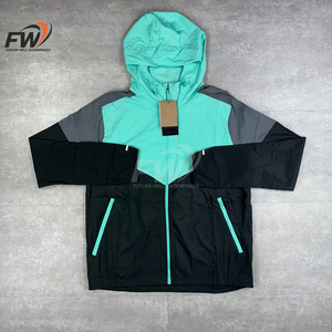 Conjunto de 2 piezas de chándal de nailon con bloques de color, bordado, oversize, cortavientos holgado, para hombre, fabricación de ropa personalizada - Product Image 6