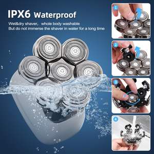 Kit de Afeitadora Eléctrica 5 en 1 Impermeable para Hombre, IPX7, Afeitadora Rotativa Húmeda y Seca con Triple Cuchilla para Uso Corporal y Aplicaciones en Autocaravanas - Product Image 4