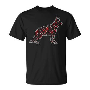 Camiseta con Corazón de Pastor Alemán para el Día de San Valentín, para Amantes de los Perros, Ropa Promocional - Product Image 1