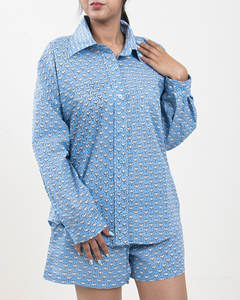 Best Quality Custom Printed Women Stitched Pure Cotton Handwork Summer Wear Cord Set Shirts With Shorts - Product Image 1