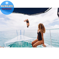 SUNLIFE-Bateau en polycarbonate transparent avec 15 personnes, bateau à fond de verre, bateau d'excursion transparent en cristal pour tuba