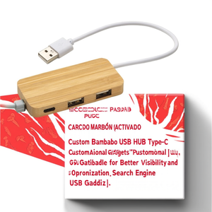 Hub USB in Bambù Personalizzato Tipo-C, Gadget Promozionali USB Personalizzabili per una Migliore Visibilità e Ottimizzazione SEO - Product Image 2