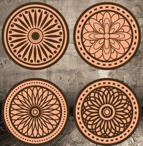 Sous-verres modernes en bois découpés au laser style méditerranéen pour thé, café, vin – Articles ménagers de haute qualité, vaisselle, dessous de verre - Product Image 1
