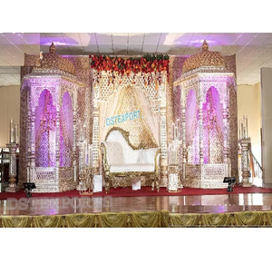 ชุดรูปแบบ Mughal ฉากหลังเวทีแต่งงานเส้นใยขนาดใหญ่สำหรับงานแต่งงานและปาร์ตี้สำหรับใช้ในบ้านและของตกแต่งวอลิมา - Product Image 1
