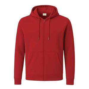 Sweat à capuche zippé à manches longues coupe classique pour homme, personnalisable OEM, avec logo frontal, en tissu polaire respirant et coupe-vent, imprimé numériquement, pour l'hiver - Product Image 1