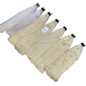 ผมต่อแบบมนุษย์ผมดิบจากเวียดนามสีบลอนด์สีขาวแพลตตินัมสีบลอนด์ - Product Image 5