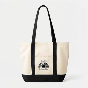 Eco-Friendly Portable <b>Beach</b> Tote Bag Summer Cotton <b>Canvas</b> Zipper Denim <b>Canvas</b> Solid Color Water Resistant Polyester <b>Canvas</b> - Product Image 1