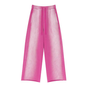 Pantalon de survêtement pour homme décontracté, délavé à l'acide, avec broderie personnalisée et couleur évasée, vêtement tendance, délavé au soleil, ample - Product Image 4