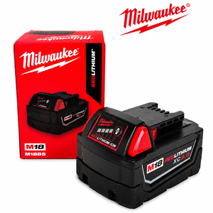 Paquete de Baterías de Litio <span class=keywords><strong>Milwaukee</strong></span> M18B5 <span class=keywords><strong>M18</strong></span> REDLITHIUM XC5.0 de 18 V y 5.0 Ah con Indicador de Energía LED, Batería para Herramientas Eléctricas Inalámbricas - Product Image 1