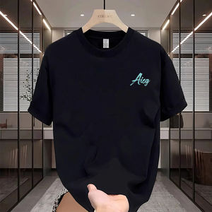 Camisetas de algodón personalizadas de fábrica OEM para hombre, camiseta tejida de algodón puro, camiseta informal de moda de manga corta transpirable - Product Image 4