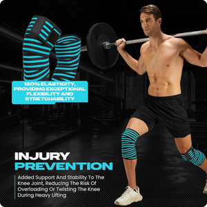 Bandes de genou unisexes pour l'haltérophilie |   Soutien respirant et élastique de haute résistance pour l'entraînement de musculation - Product Image 5