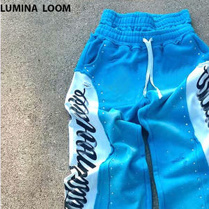 Pantalones personalizados, pantalones de chándal de pierna ancha, pantalones de chándal de algodón de felpa francesa, pantalones de chándal rectos de doble cintura, pantalones de chándal Acampanados para hombres - Product Image 5