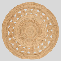 Tapis rond en jacinthe d'eau de qualité supérieure, provenant du Vietnam