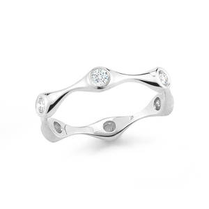 Anillo de Compromiso y Boda de Plata de Ley Chapado en Oro con Circonita Cúbica, Engaste de Bisel, Joyería para Fiestas - Venta al por Mayor - Product Image 2