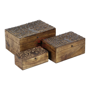 Nouveautés Design attrayant Boîte en bois artisanale Design en incrustation d'os sculpté à la main Boîtes de rangement Organisateur - Product Image 4