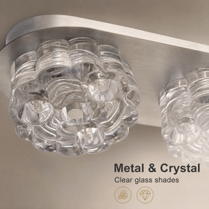Plafonnier moderne en cristal avec corps en métal et six ampoules LED G4 pour chambre à coucher, salon, couloir - Product Image 4