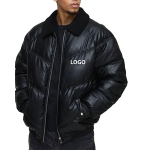 Chaqueta acolchada de invierno para hombre hecha a medida, gran venta, cremallera de alta calidad con Cuello de piel, logotipo frontal, chaqueta acolchada estilo burbuja - Product Image 4