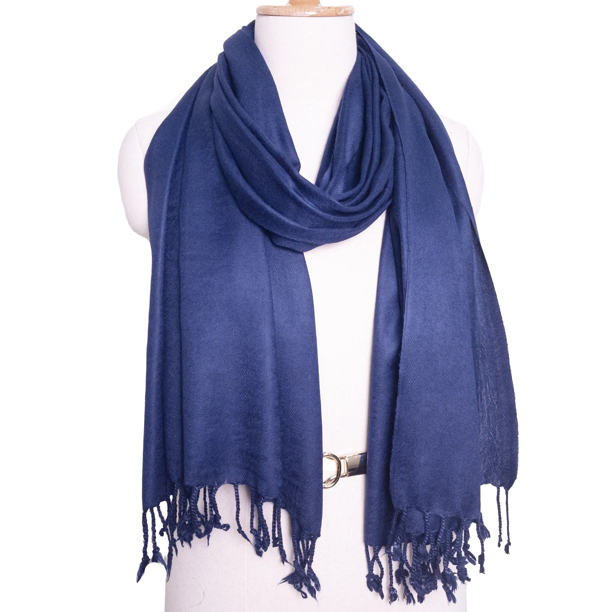 Lenço Pashmina 100% puro azul marinho liso mais macio, xales étnicos para mulheres e homens, feito na Índia, preço de atacado, cores pantone