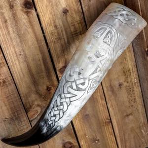 Venta al por mayor bebiendo cuerno pulido precio barato bebiendo ágata vikingo cerveza bebiendo cuerno genuino mejor calidad tallado a mano - Product Image 3