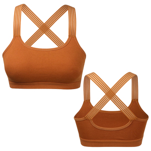 สปอร์ตบราไนลอนผสมสแปนเด็กซ์คุณภาพพรีเมียม ไซส์พลัส สำหรับผู้หญิง ไร้ตะเข็บ ยกกระชับ รองรับสูง เหมาะสำหรับออกกำลังกาย ยิม โยคะ ระบายอากาศได้ดี ยืดหยุ่น กระชับรูปร่าง - Product Image 1