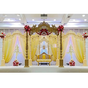 Mandap de Madera para Ceremonia de Matrimonio Hindú, Impresionante Decoración de Mandap para Boda Gujarati, Inspiradora Decoración de Mandap para Boda India, Nueva York - Product Image 1