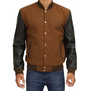 NUEVO 2025 Venta al por mayor Venta caliente de lana personalizada Varsity Jacket Youth Baseball Style Mangas de cuero Múltiples colores Invierno - Product Image 1