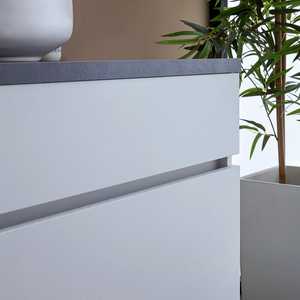 Meuble sous-évier de salle de bain blanc de 90 cm avec plateau anthracite Shanghai, ensemble de salle de bain - Product Image 4